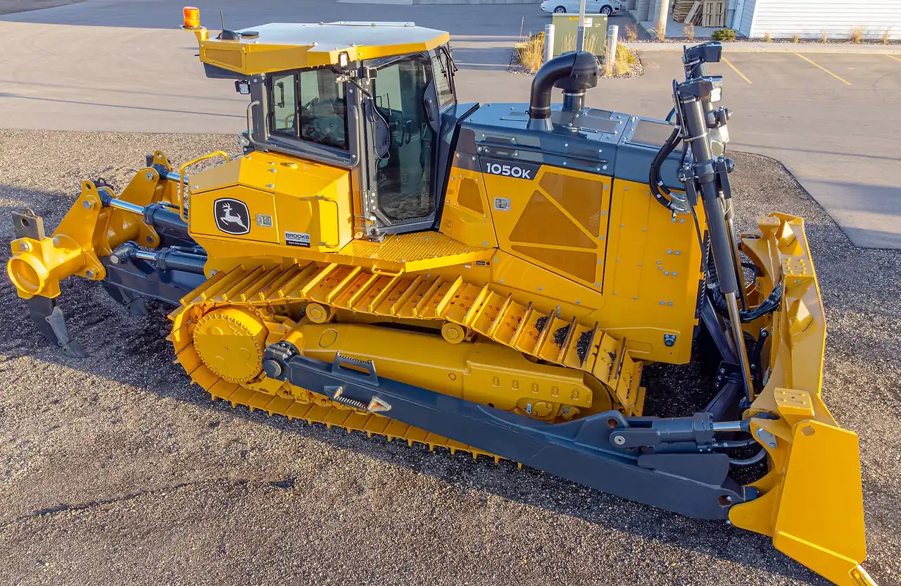 A crawler dozer of the type used for site clearing and grading